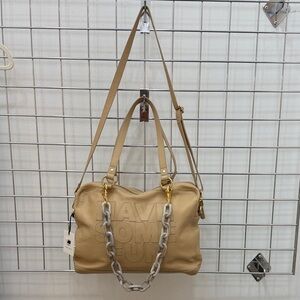 Women’s Tan Shoulder Bag with Chain Detail